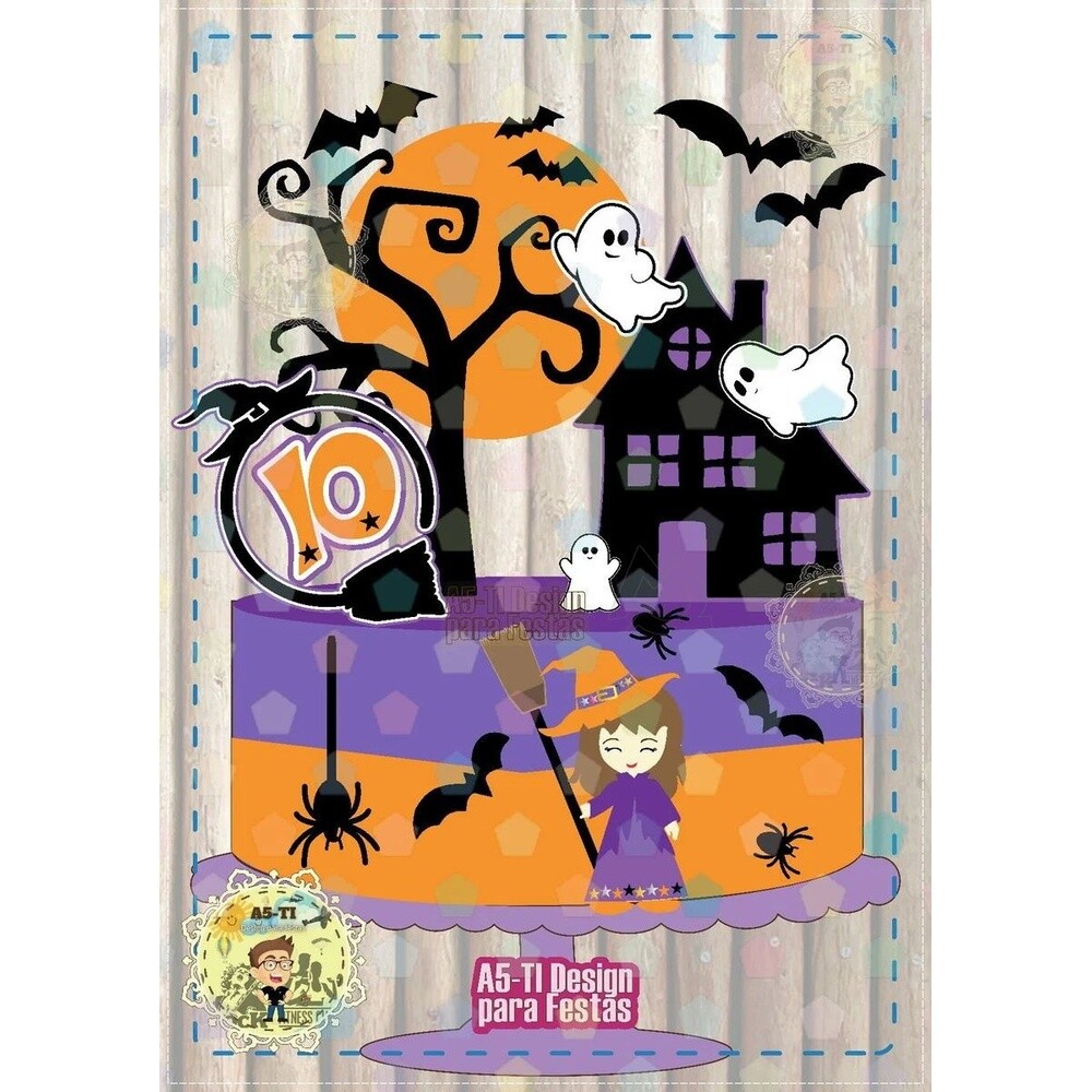 Arquivo de Corte Topo de Bolo Halloween 159