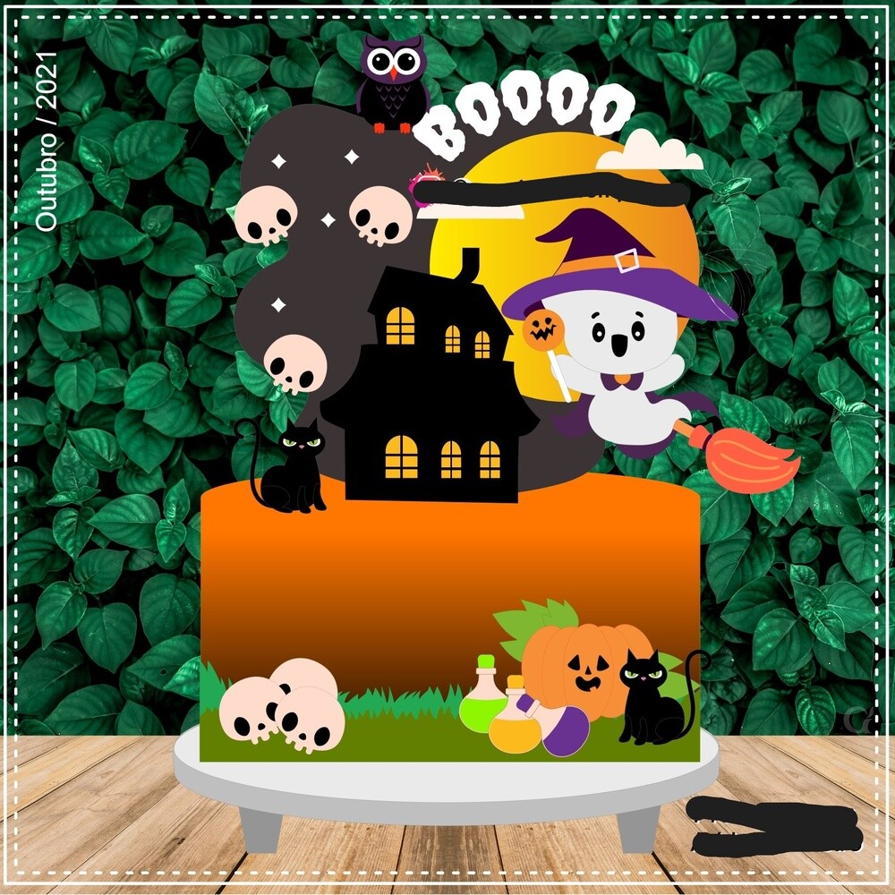 Arquivo de Corte Topo de Bolo Halloween 57