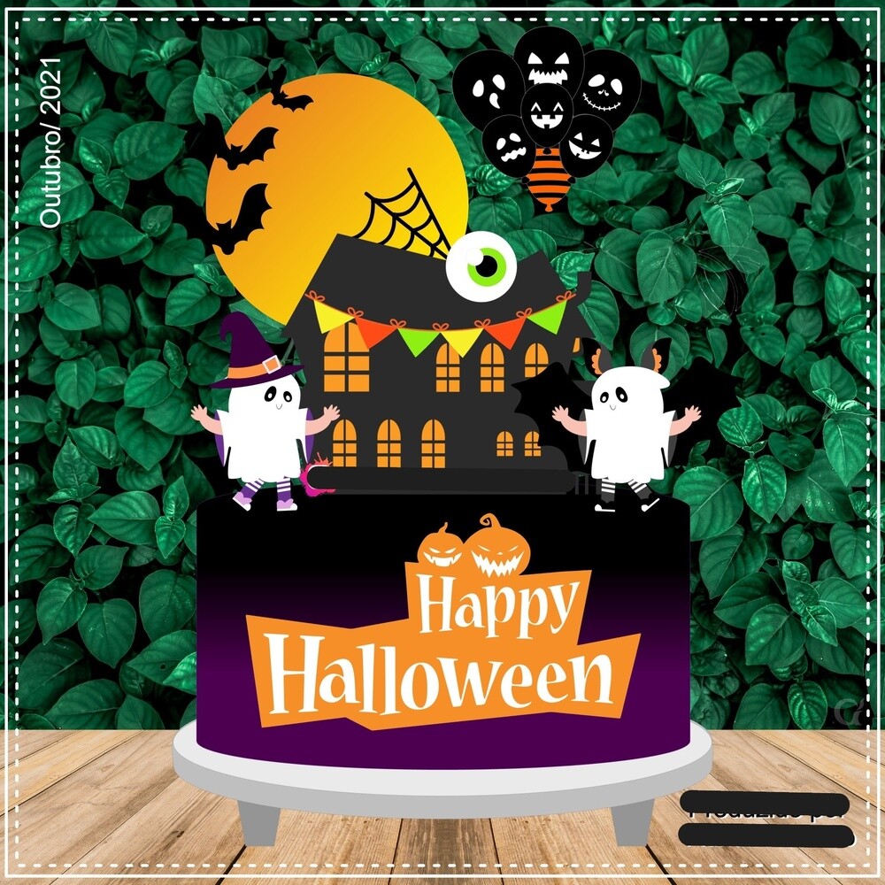 Arquivo de Corte Topo de Bolo Halloween 58