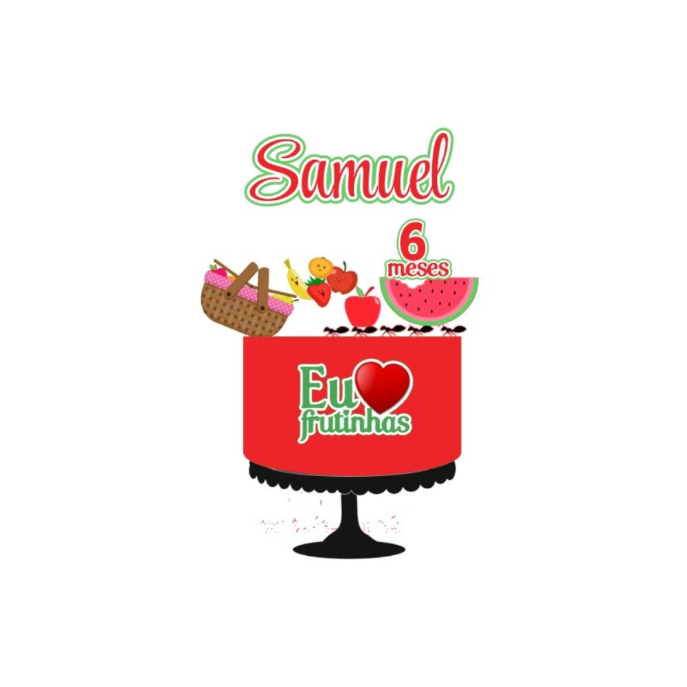 Topo de Bolo Frutas   Pomar 33