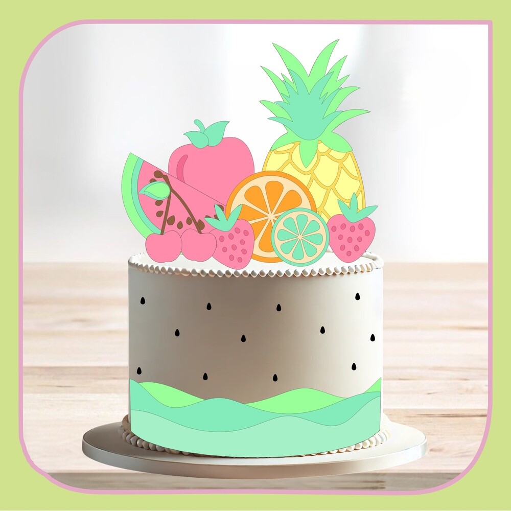 Topo de Bolo Frutas   Pomar 69