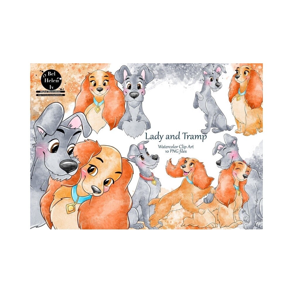 Kit Digital A Dama e o Vagabundo PNG  Lady and the Tramp Clipart 