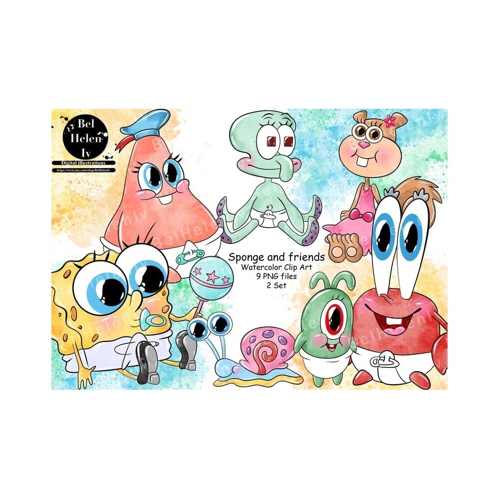 Kit Digital Bob Esponja Baby PNG  SpongeBob Baby Clipart  Amigos 