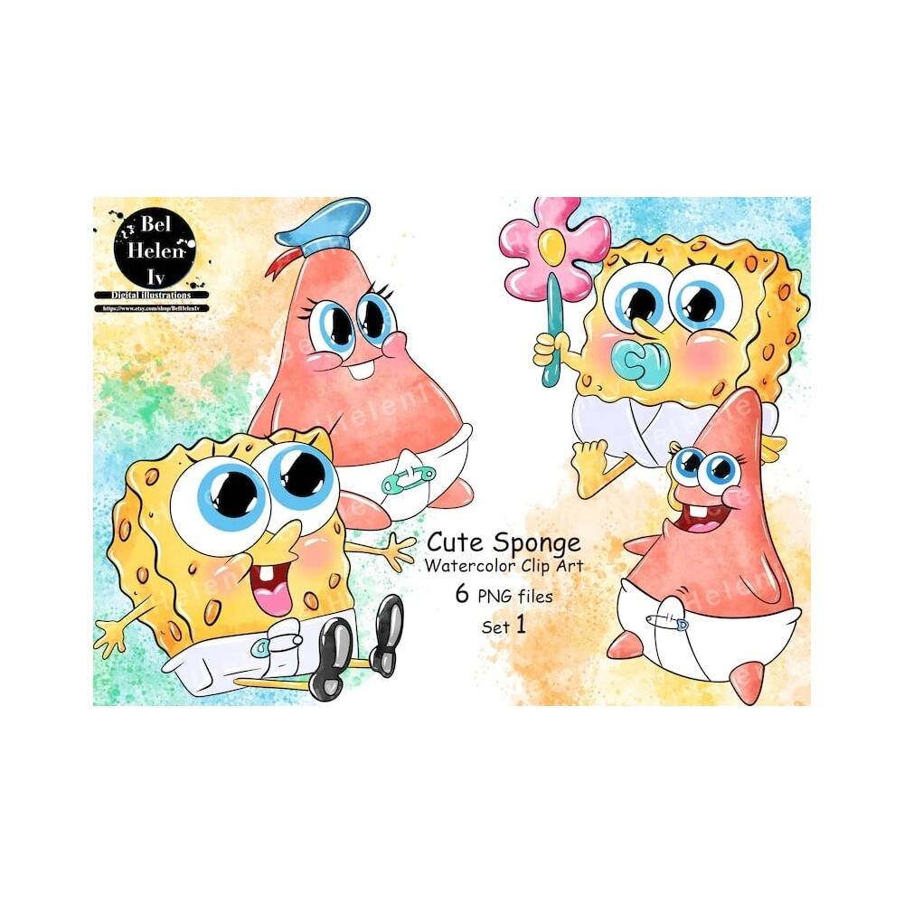 Kit Digital Bob Esponja Baby PNG  SpongeBob Baby Clipart  Patrick