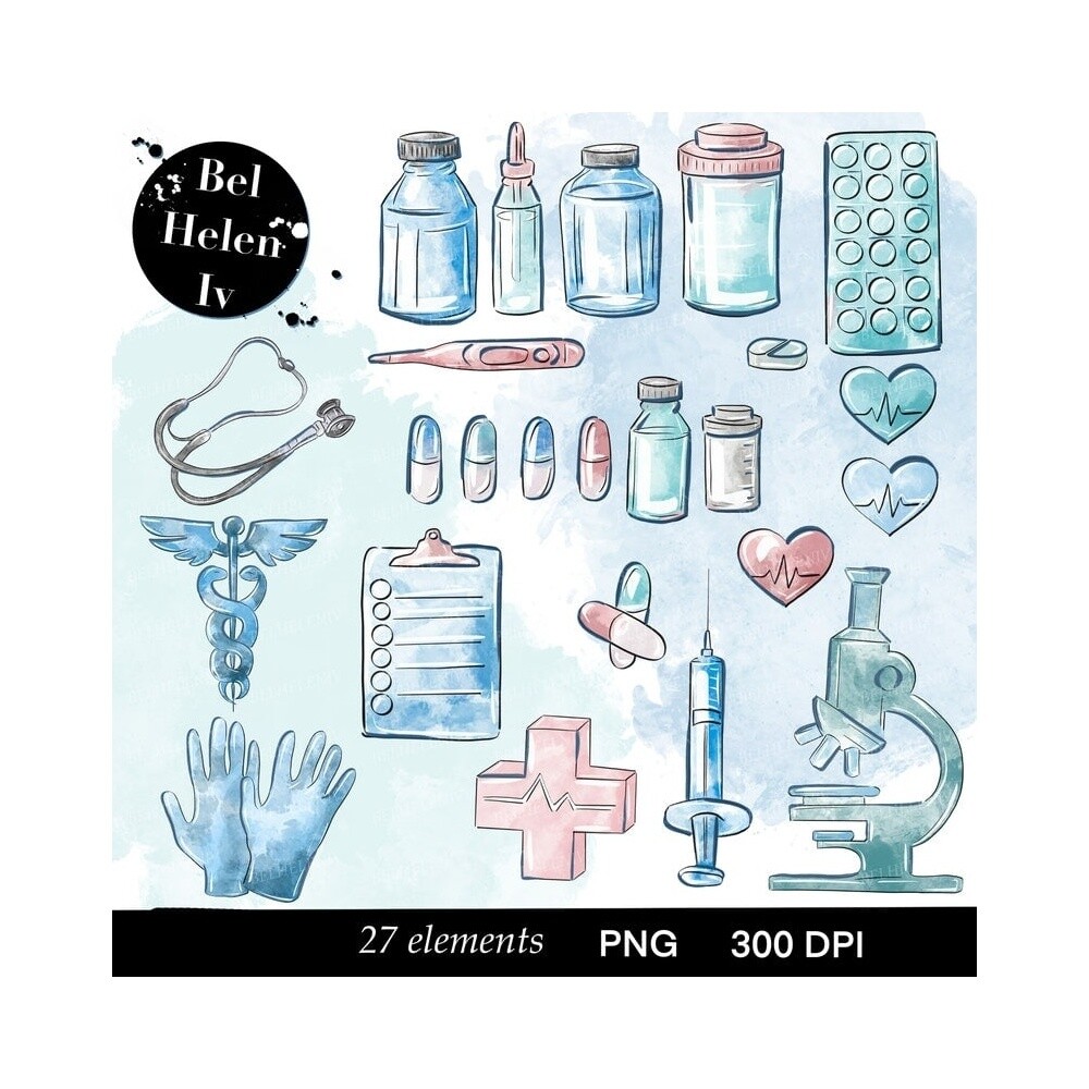 Kit Digital Médico PNG  Elementos Medicina Clipart  Enfermagem e