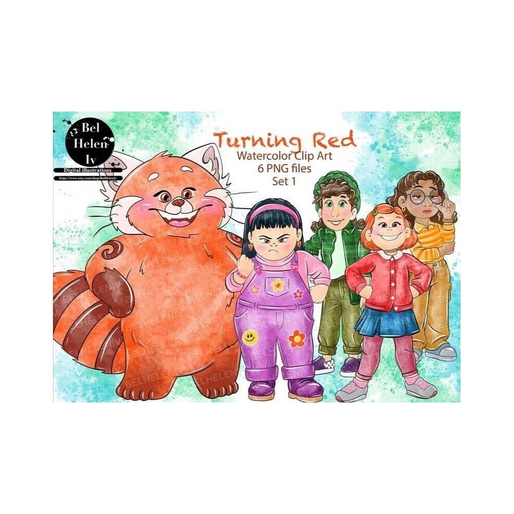 Kit Digital Red Crescer é uma Fera PNG  Turning Red Clipart  Pan