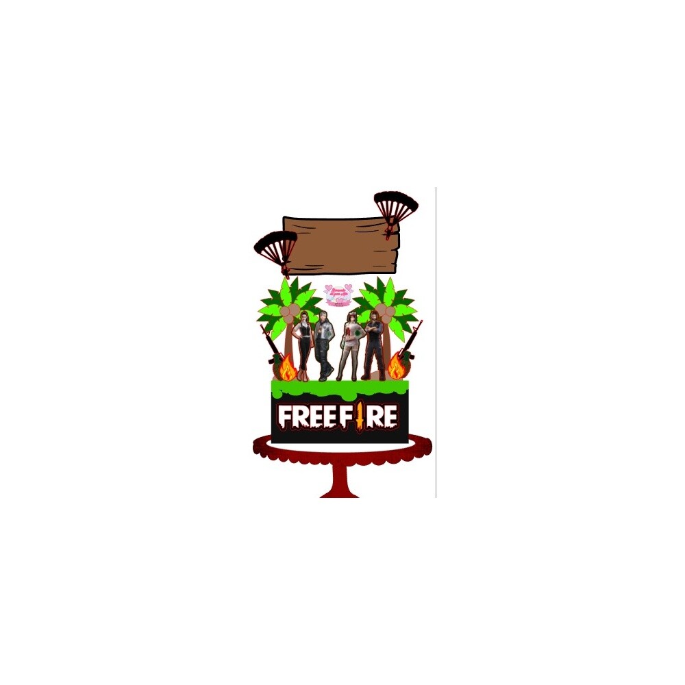 Topo de Bolo Free Fire 15