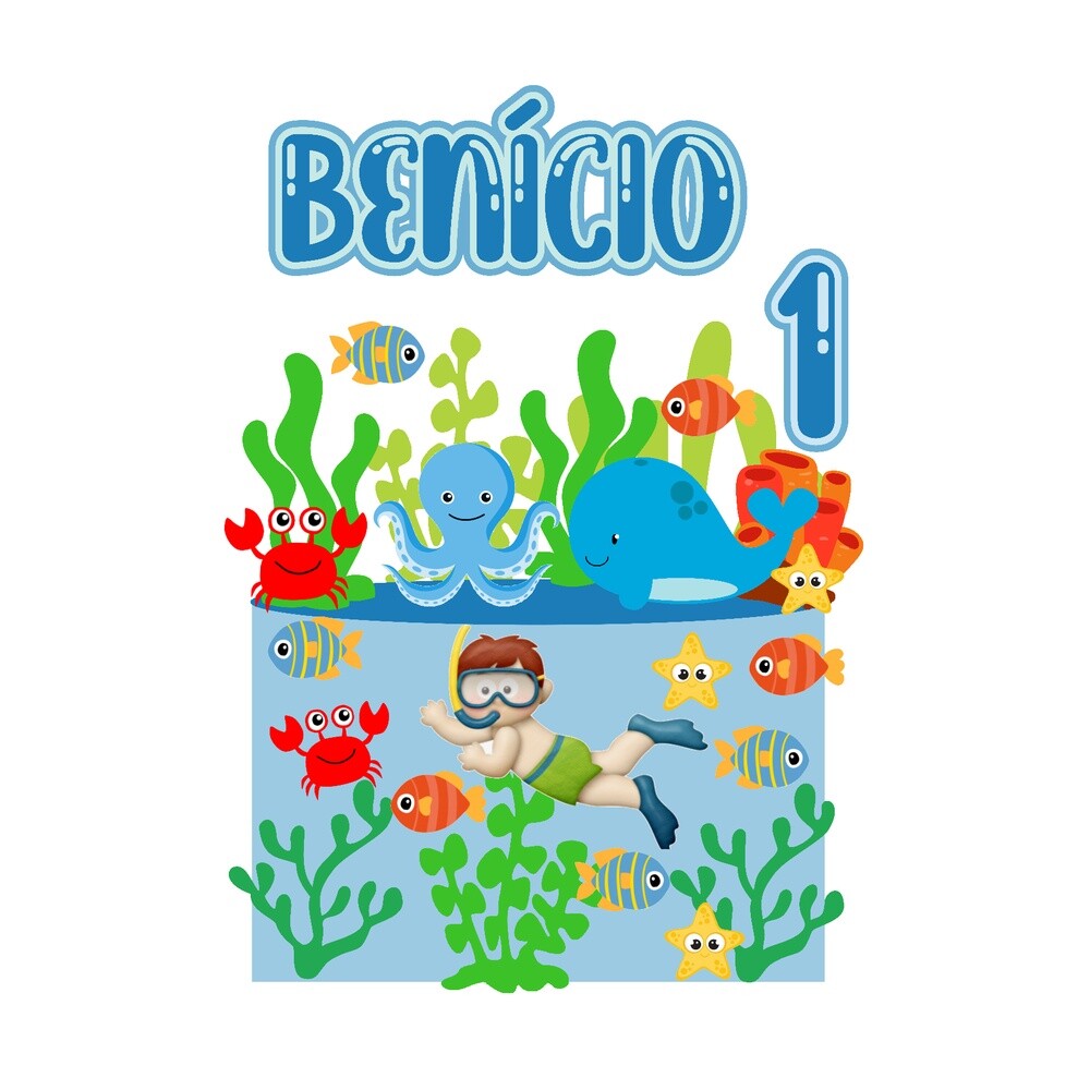 Topo de Bolo Fundo do Mar 52
