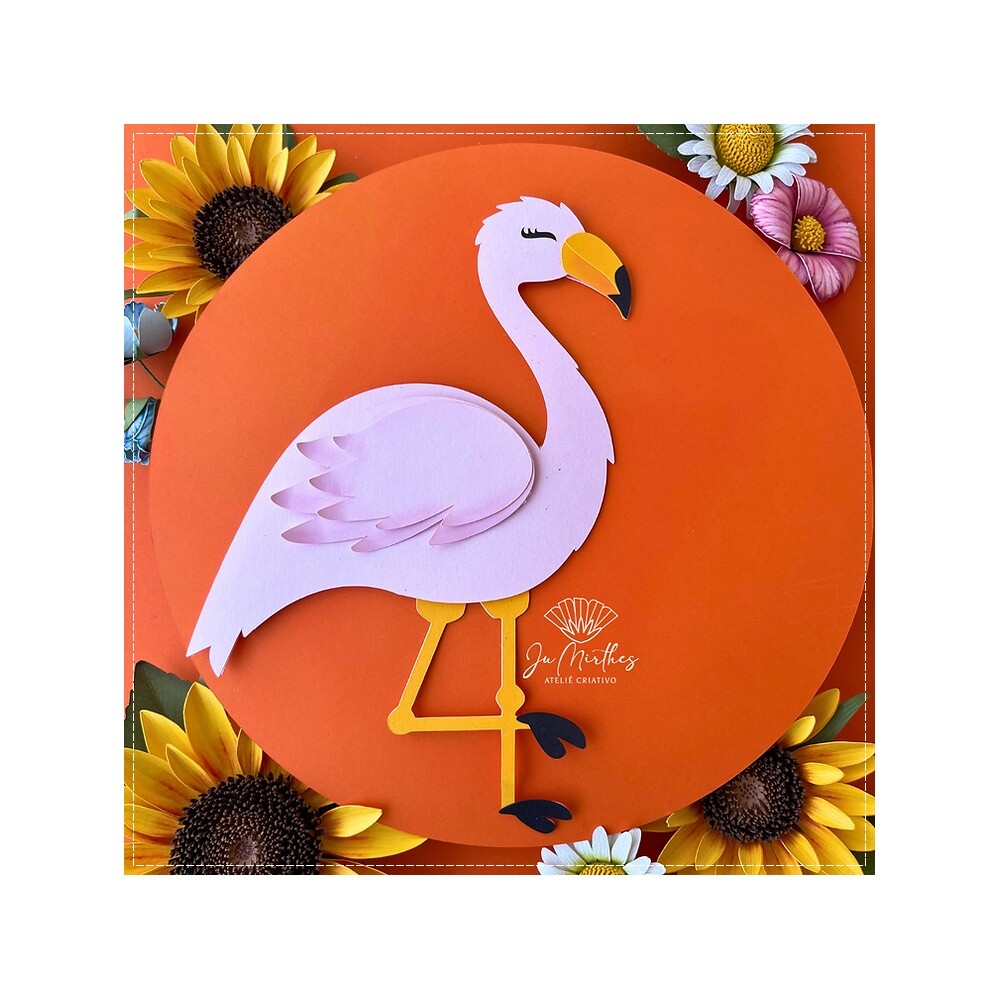 Topo de Bolo Flamingo 17