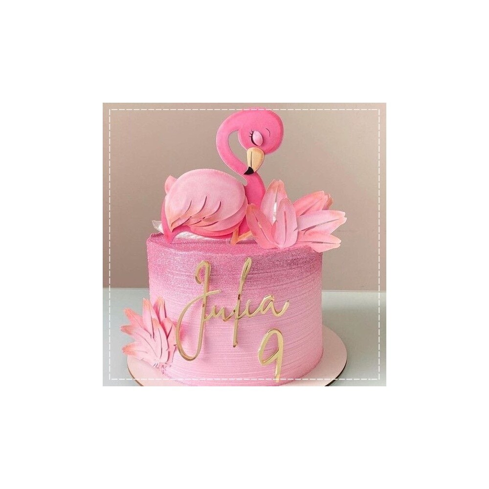 Topo de Bolo Flamingo 18