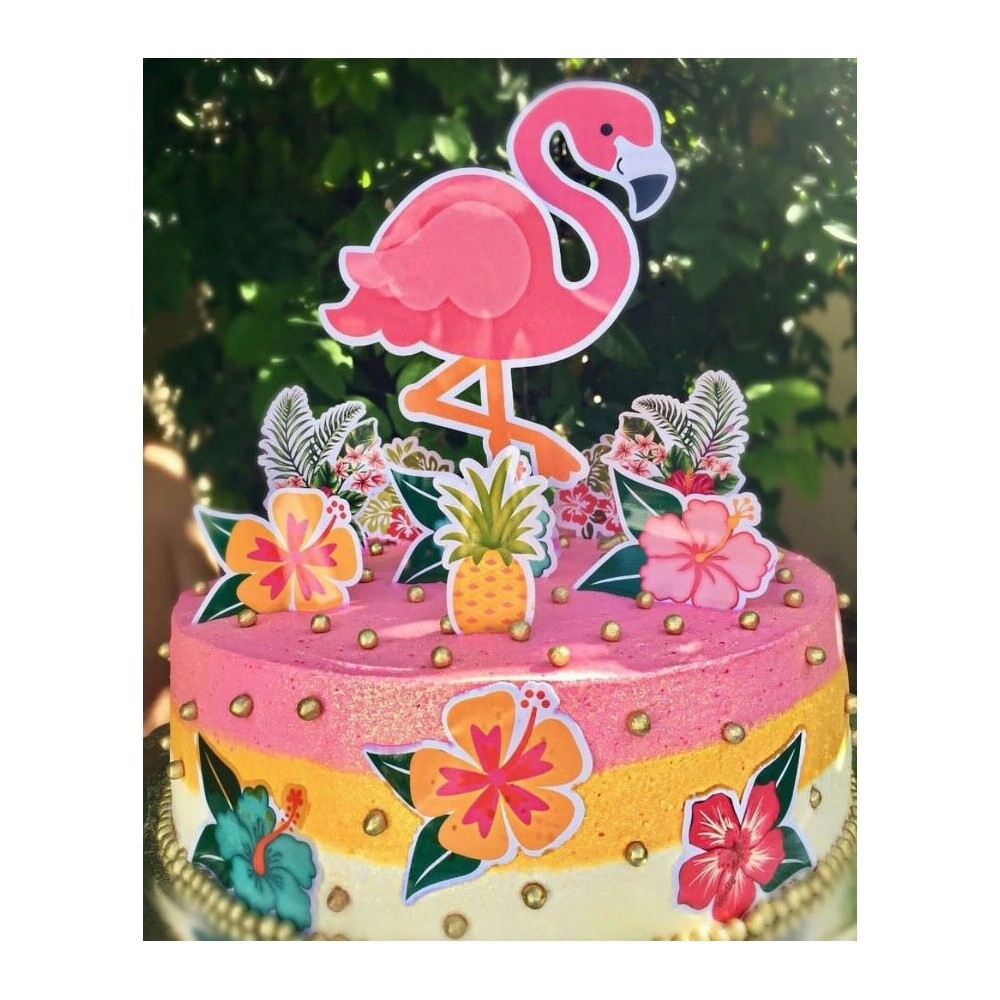 Topo de Bolo Flamingo 47