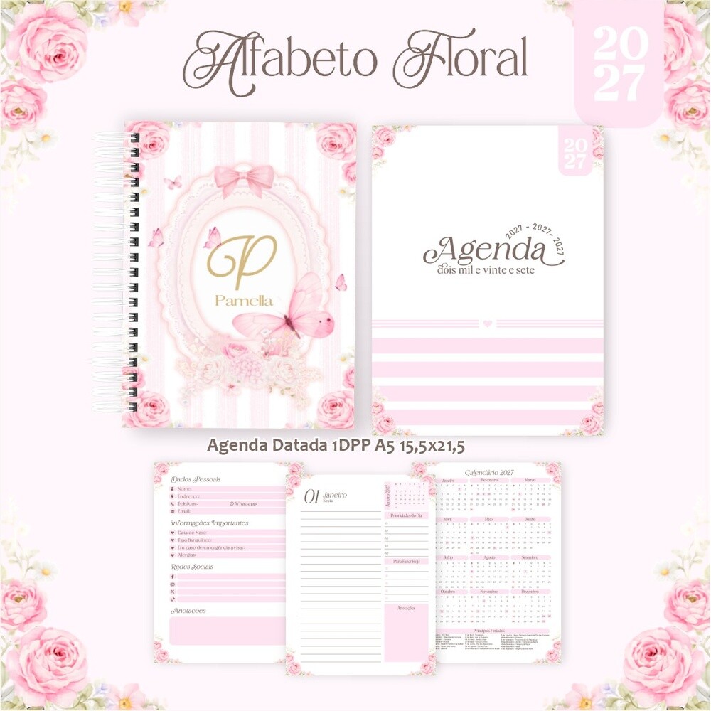 Pack Encadernação 2027 , Agenda, Planner, Calendário 2) ALFABE