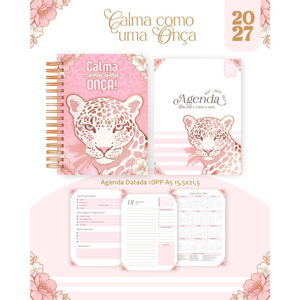 Pack Encadernação 2027 , Agenda, Planner, Calendário 6) CALMA 