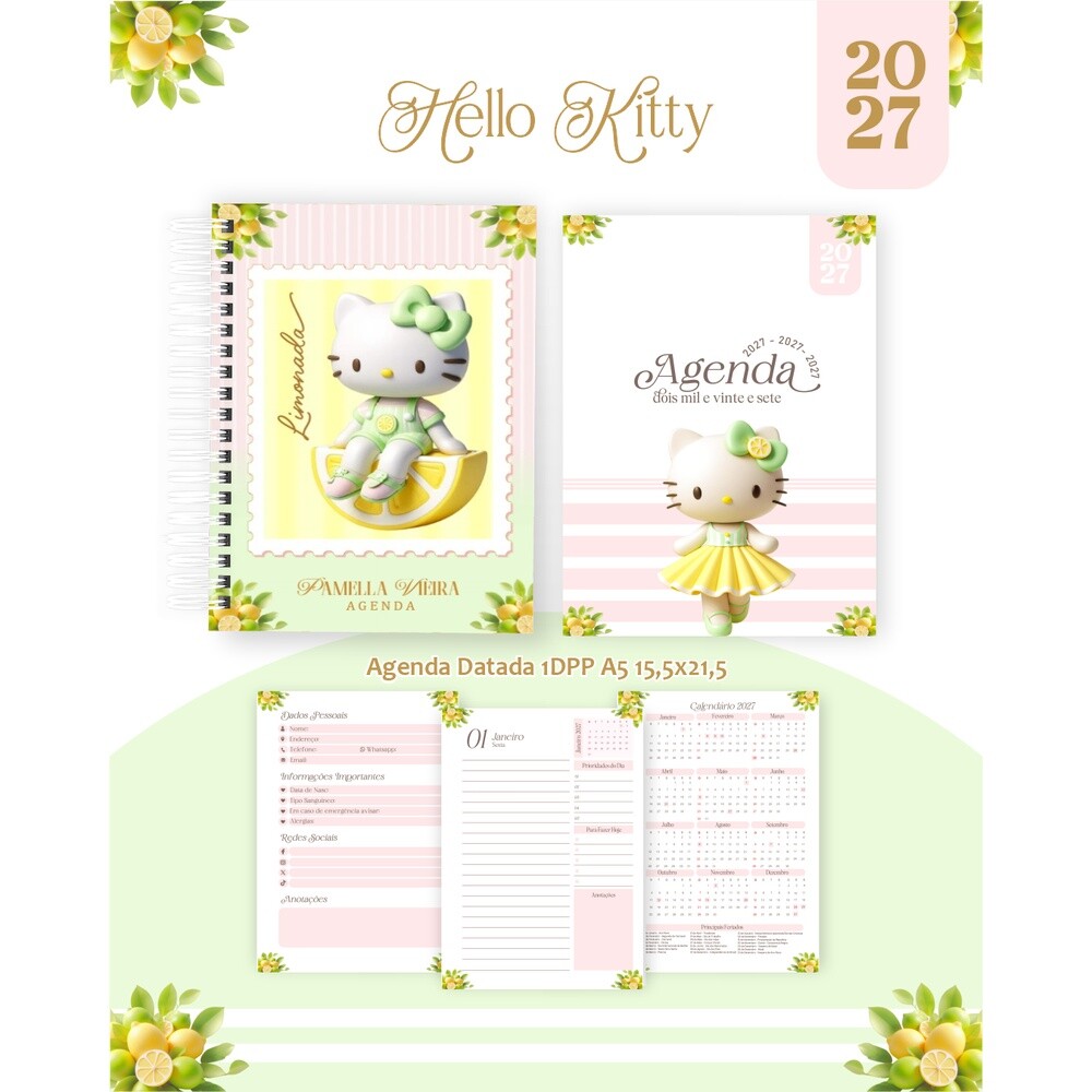 Pack Encadernação 2027 , Agenda, Planner, Calendário 9) HELLO 