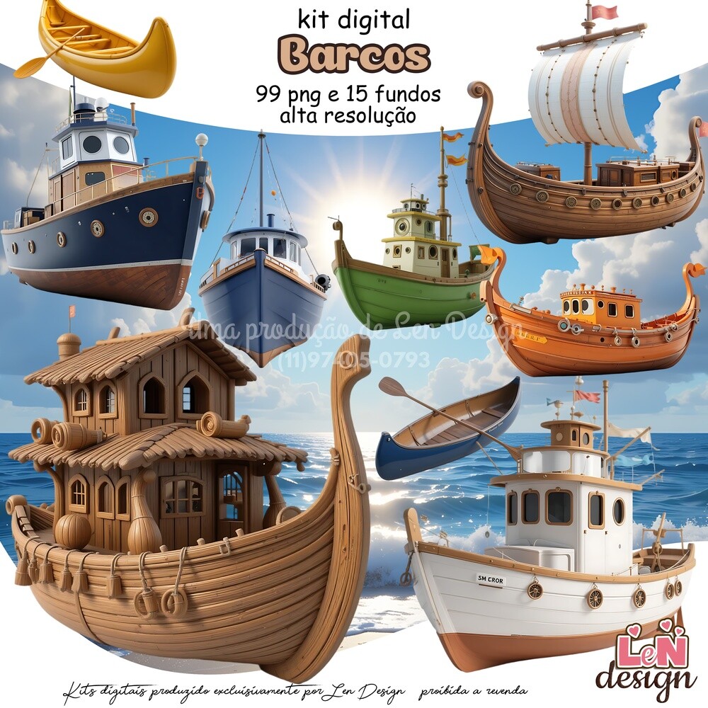 Kit Digital Papelaria Personalizada png Barcos ( Drive da Ana)