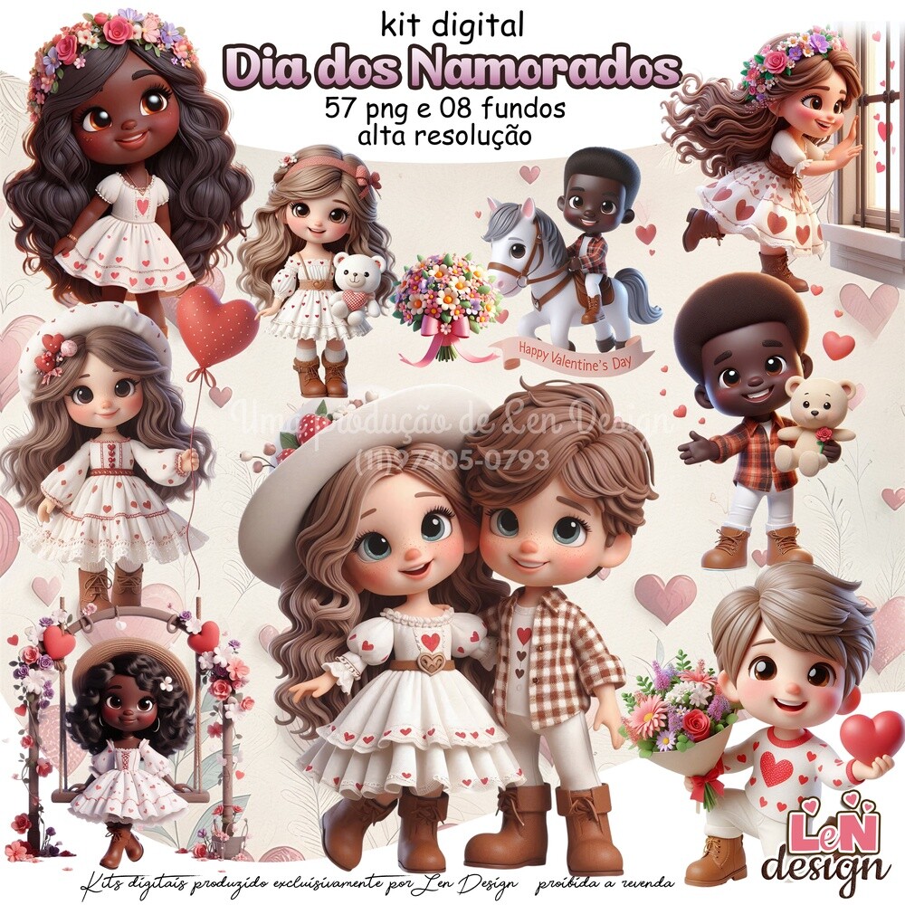 Kit Digital Papelaria Personalizada png Dia dos Namorados ( Drive