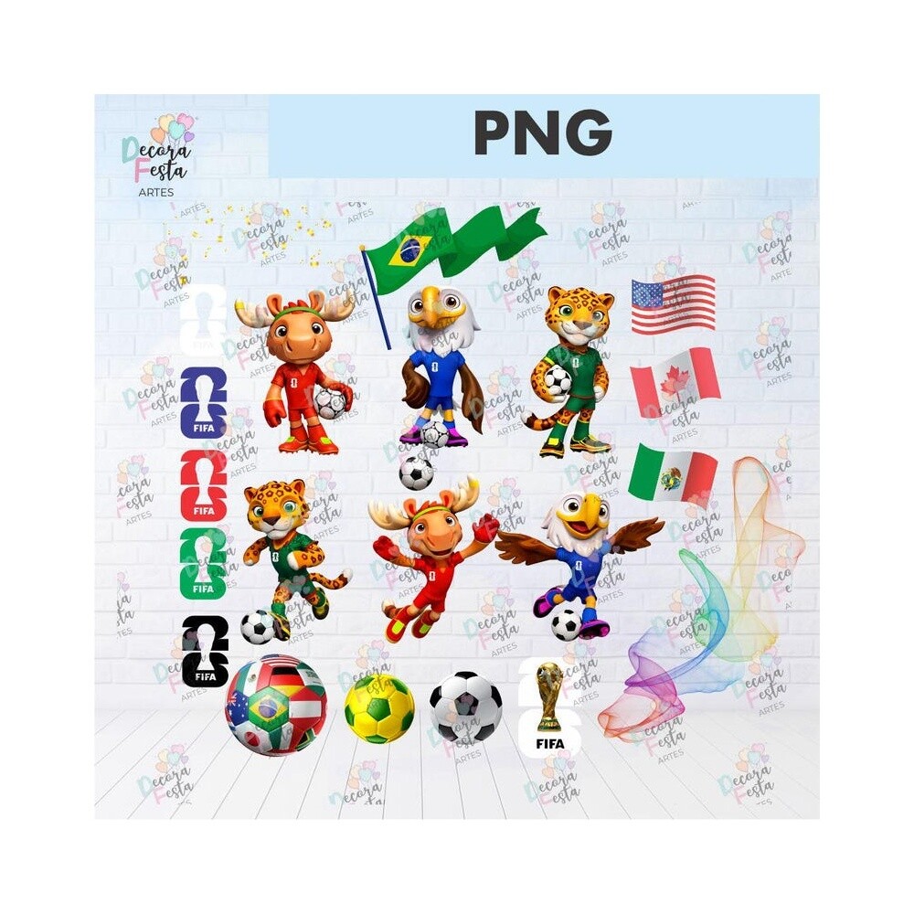 Kit Digital Mascotes copa do mundo