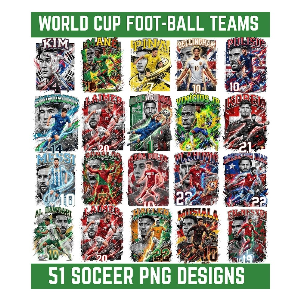 Pacote com mais de 51 imagens PNG de seleções da Copa do Mundo 