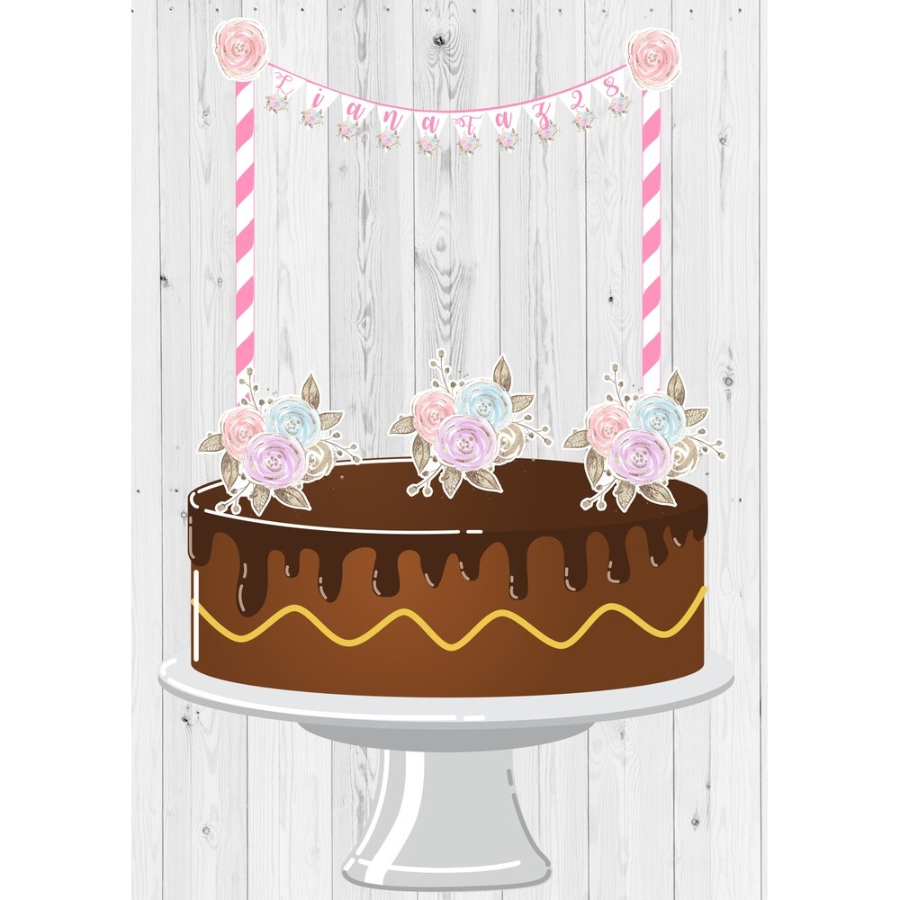Topo de BoloFloral 54