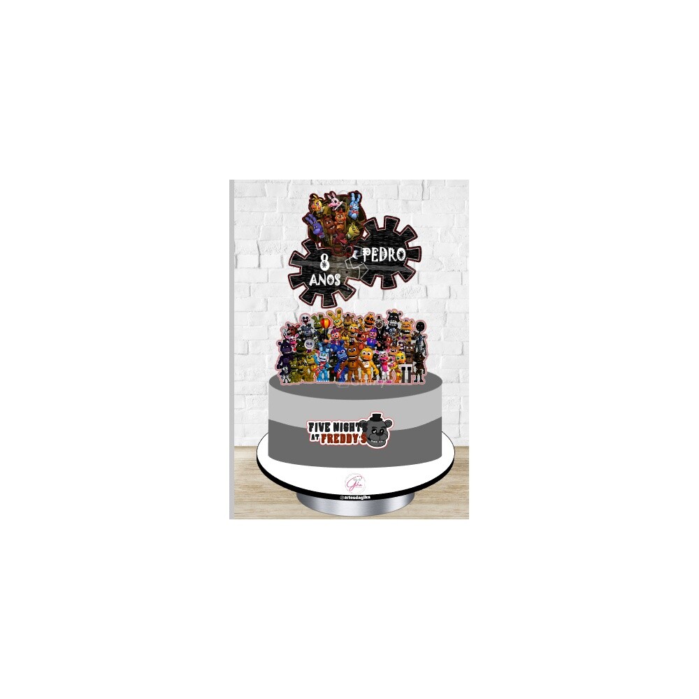 Topo de Bolo 02 - Five Night at Freddys a