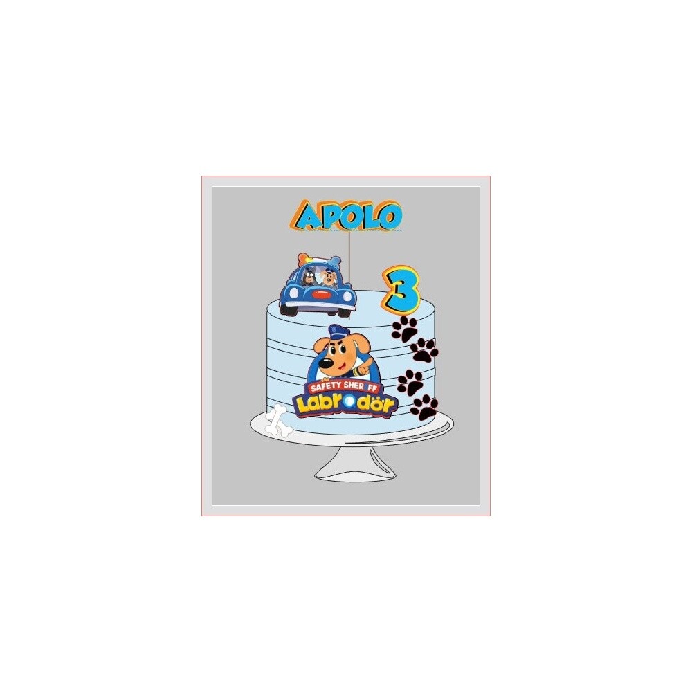 Topo de Bolo Detetive Labrador 02