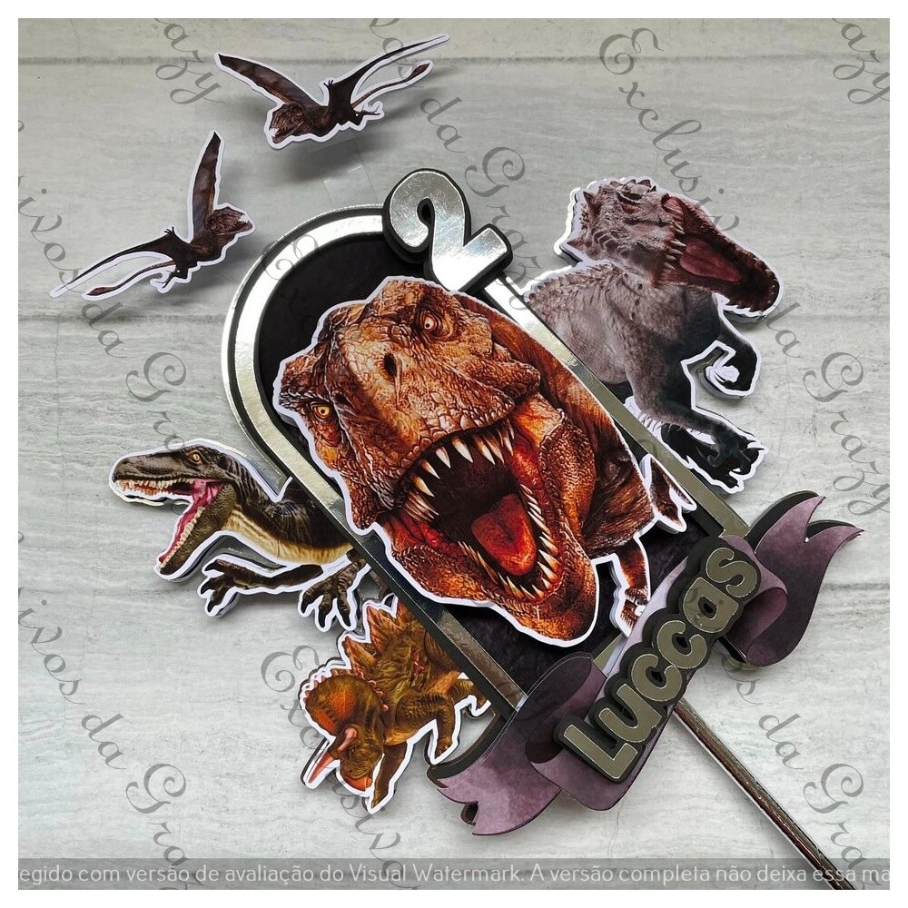 Topo de bolo Dinossauro 85