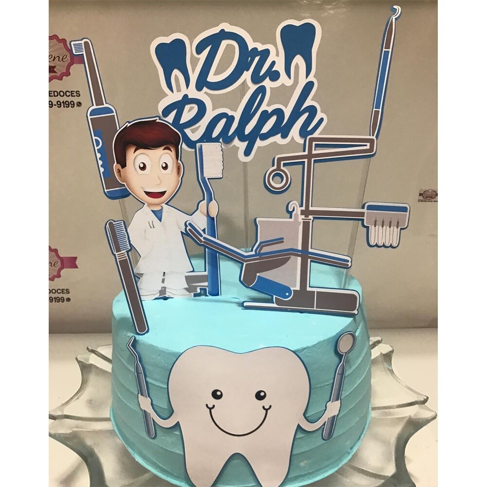 Topo de bolo Dentista 05