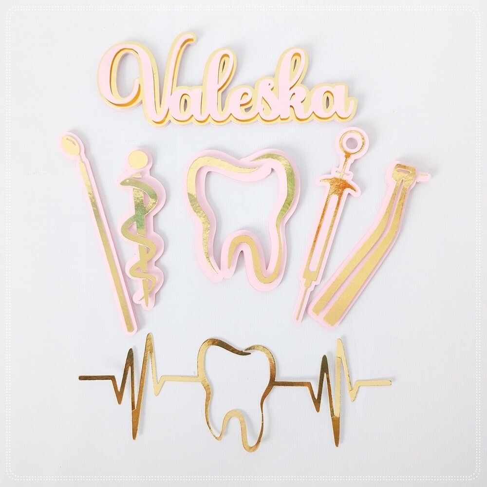 Topo de bolo Dentista 13
