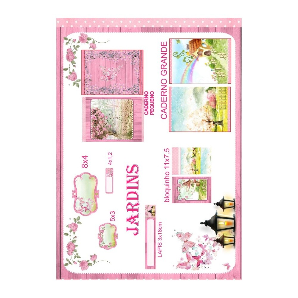 Kit Digital Etiqueta escolar para imprimir  Jardim V3 EE