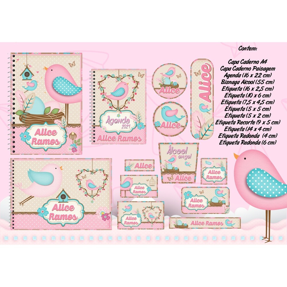 Kit Digital Etiqueta escolar para imprimir  Jardim V5 EE