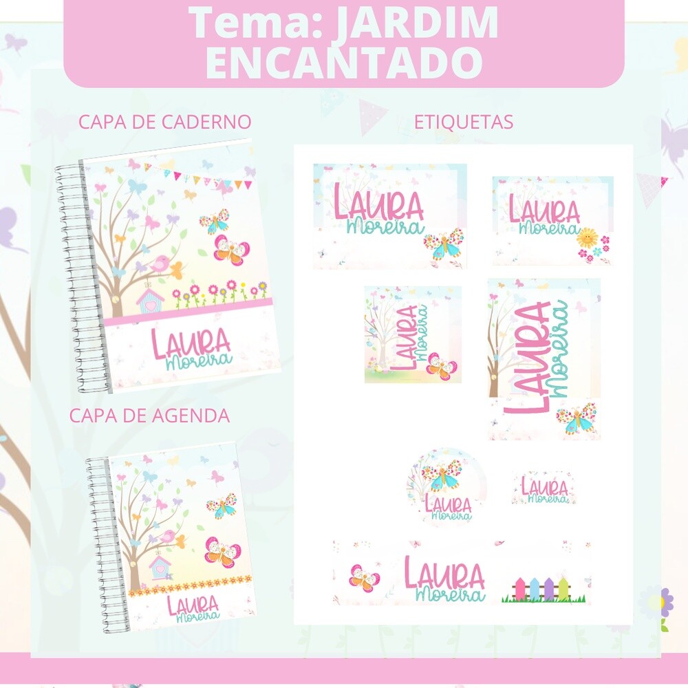 Kit Digital Etiqueta escolar para imprimir  Jardim V7 EE