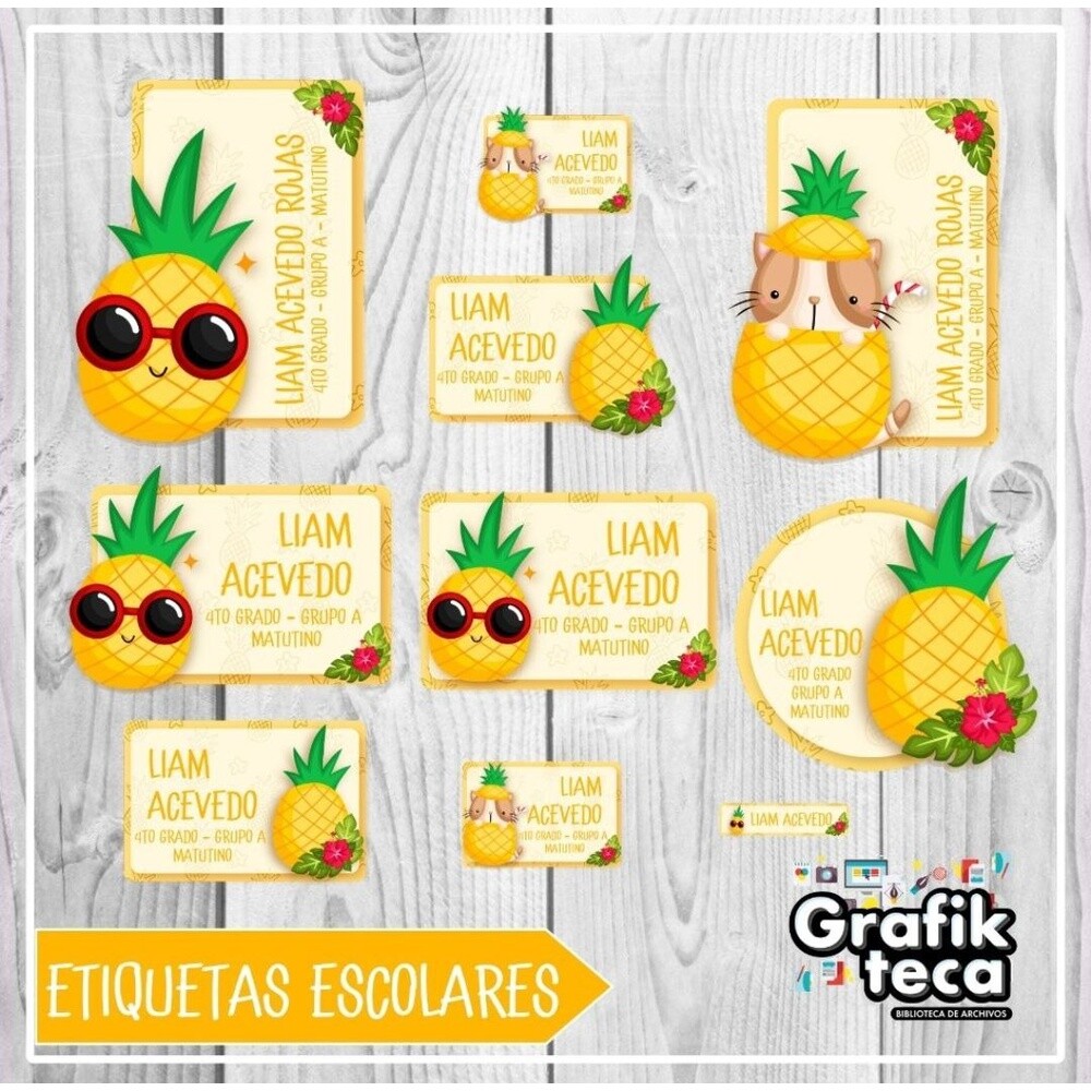 Etiquetas pra imprimir Abacaxi