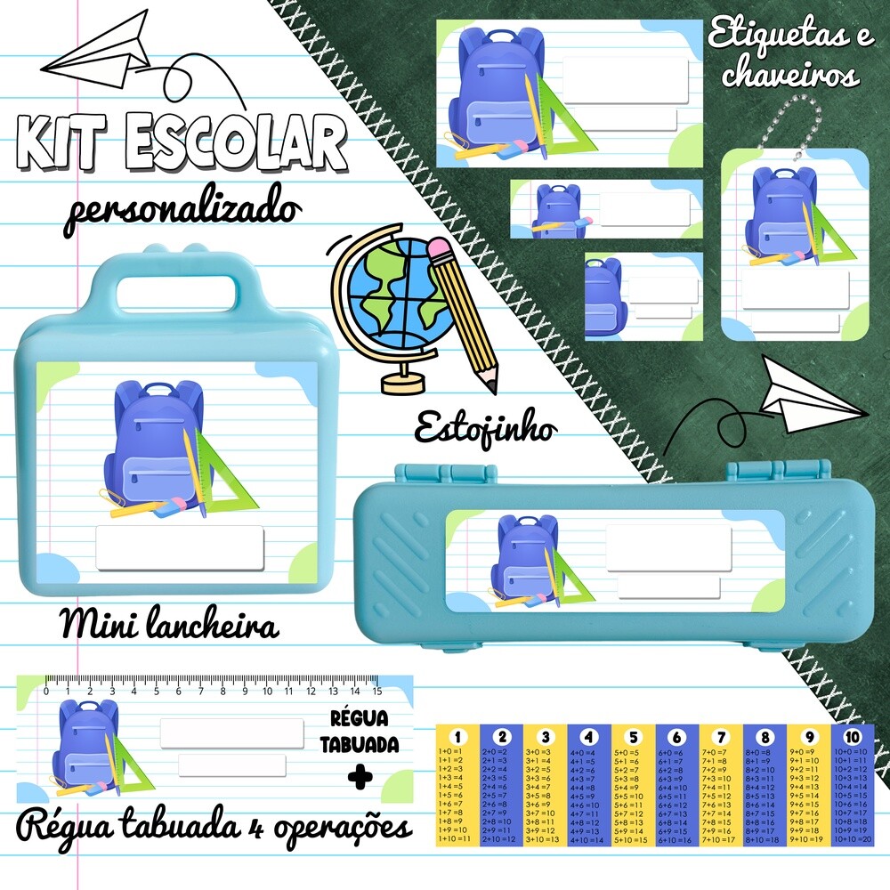 Kit Digital Etiqueta escolar para imprimir  V1 EE Escola