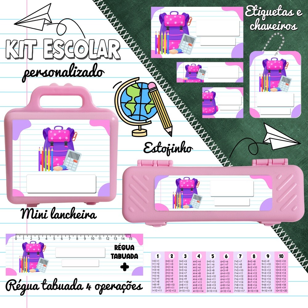 Kit Digital Etiqueta escolar para imprimir  V2 EE Escola