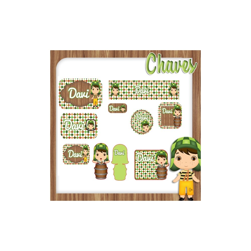 Kit Digital Etiqueta escolar para imprimir  Chaves