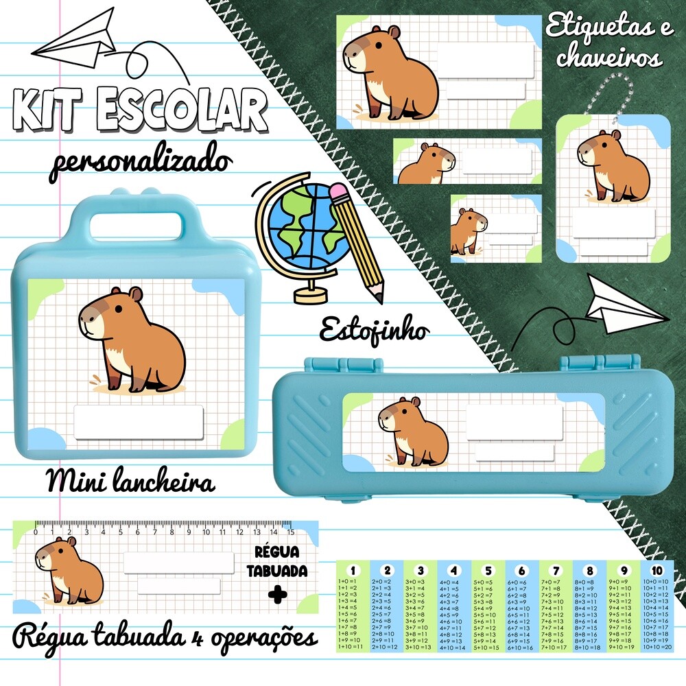 Kit Digital Etiqueta escolar para imprimir  V3 EECapivara