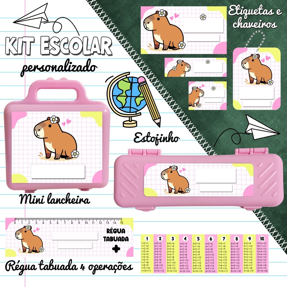 Kit Digital Etiqueta escolar para imprimir  V4 EECapivara