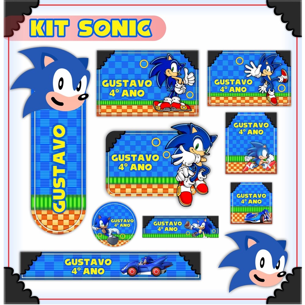 Kit Digital Etiqueta escolar para imprimir Sonic V1 EE