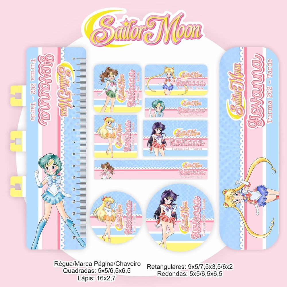 Kit Digital Etiqueta escolar para imprimir Sailor Moon V1 EE