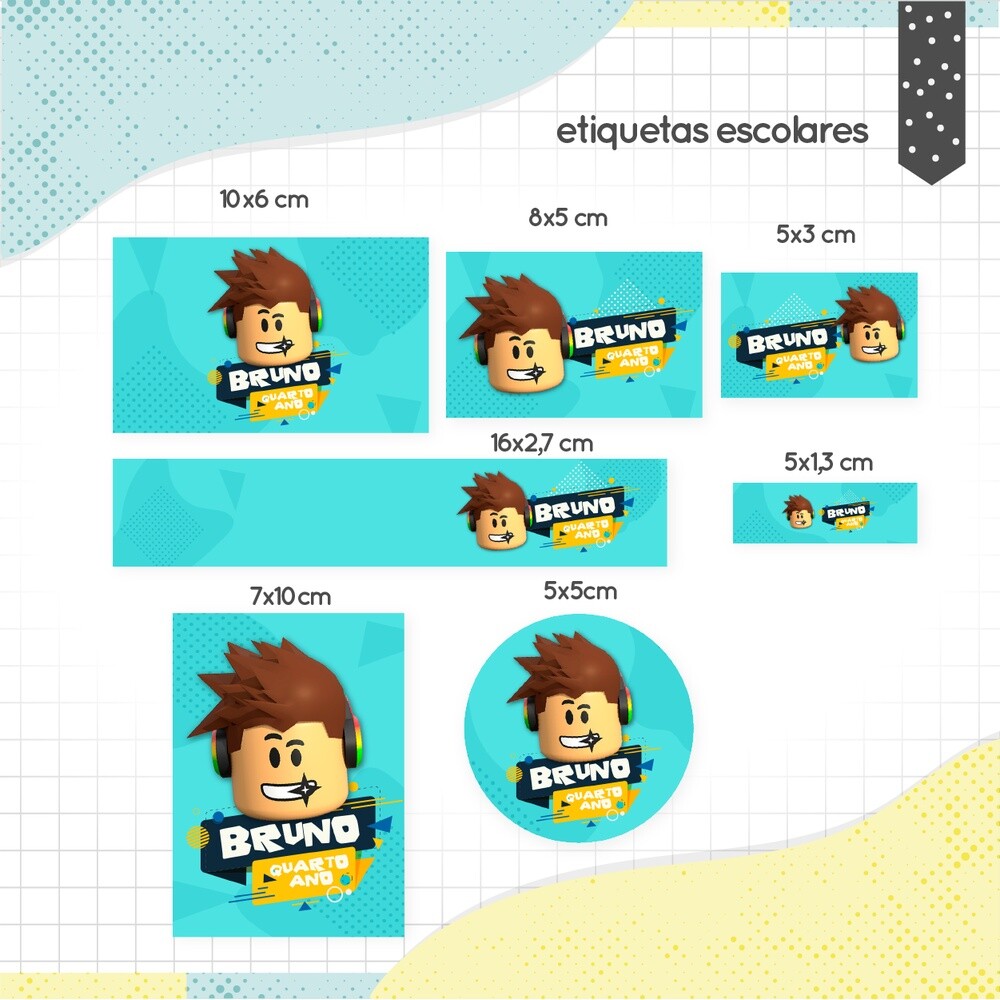 Kit Digital Etiqueta escolar para imprimir Roblox V1 EE