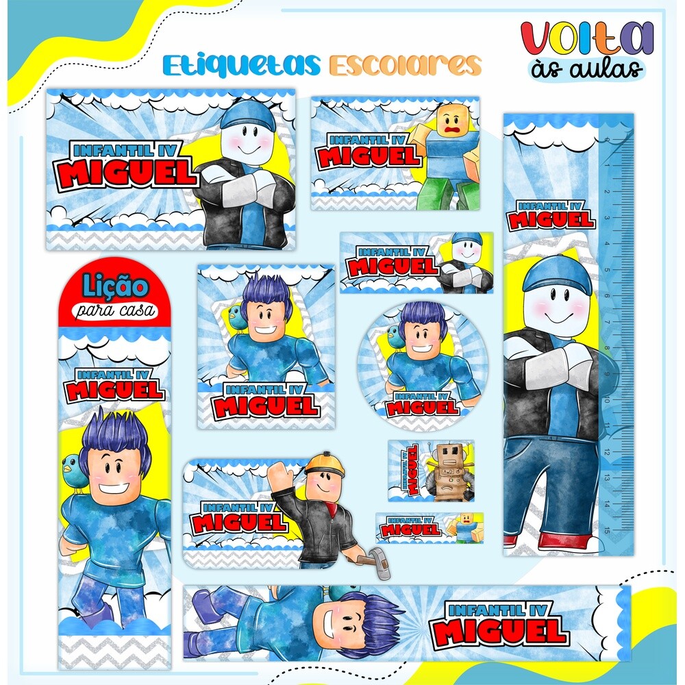 Kit Digital Etiqueta escolar para imprimir Roblox V3 EE