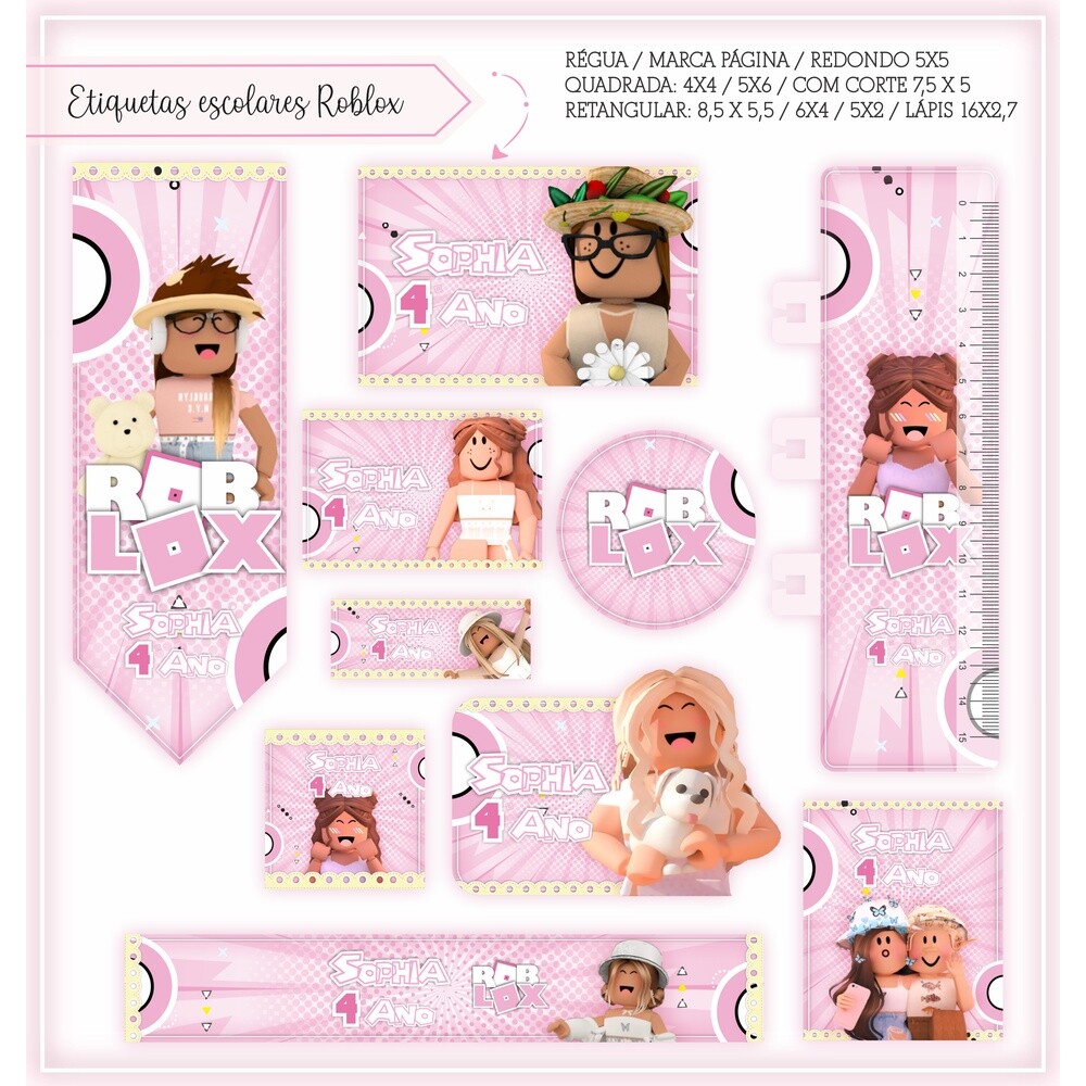 Kit Digital Etiqueta escolar para imprimir Roblox V4 EE