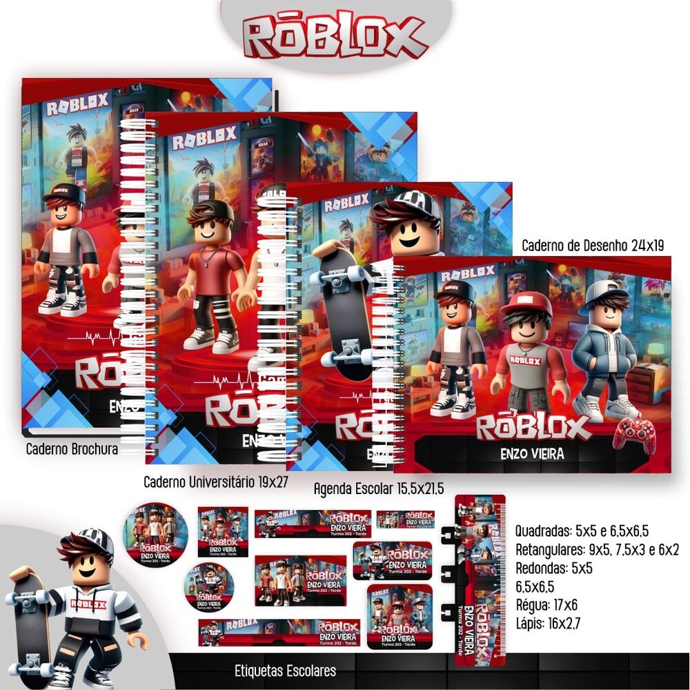 Kit Digital Etiqueta escolar para imprimir Roblox V8 EE