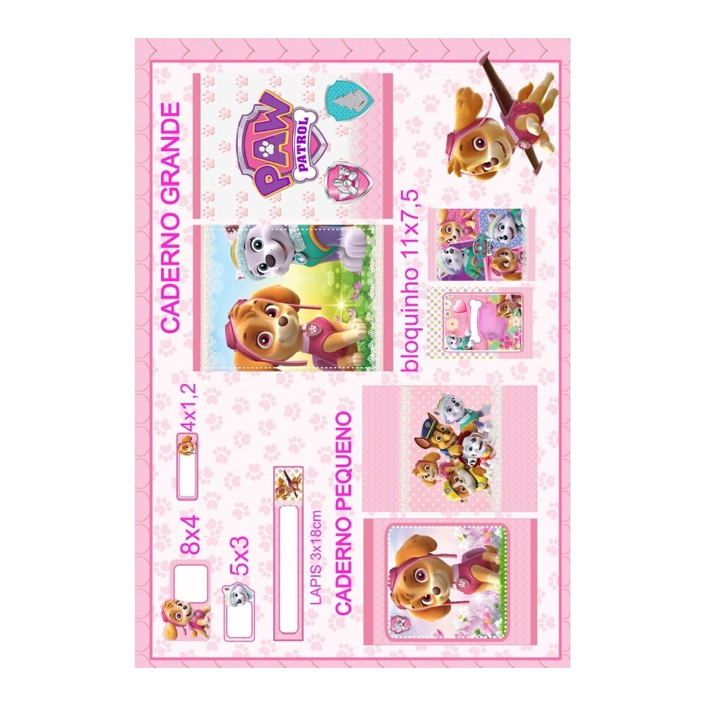 Kit Digital Etiqueta escolar para imprimir Patrulha Canina V24 EE