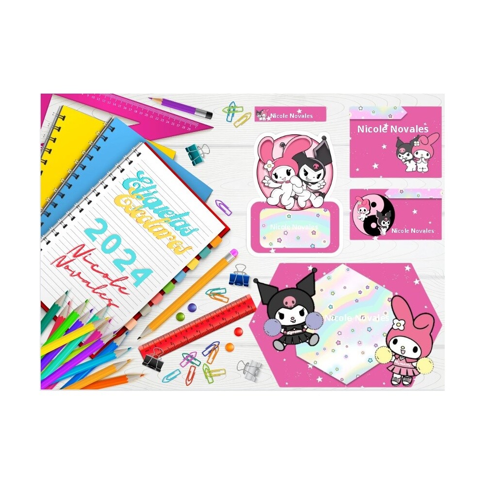 Arquivo Etiqueta Escolar Kuromi formato ppt