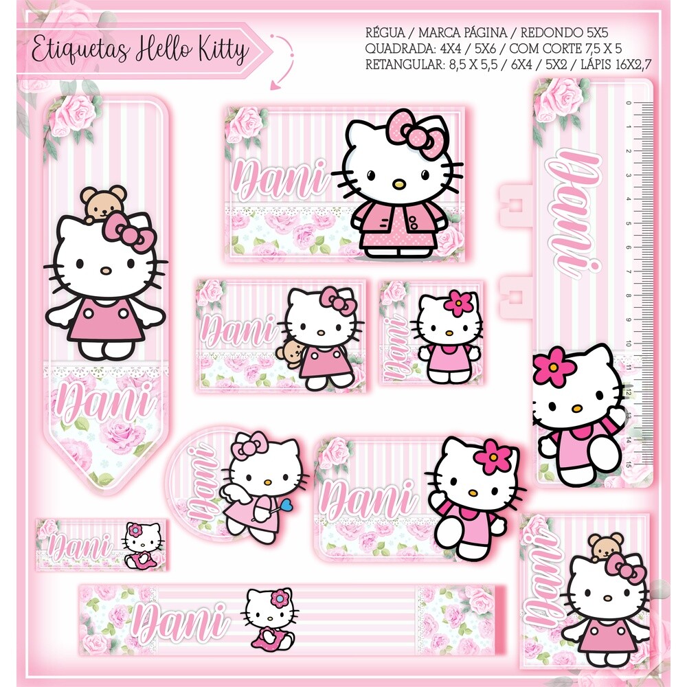 Kit Digital Etiqueta escolar para imprimir  Hello Kitty V2 EE