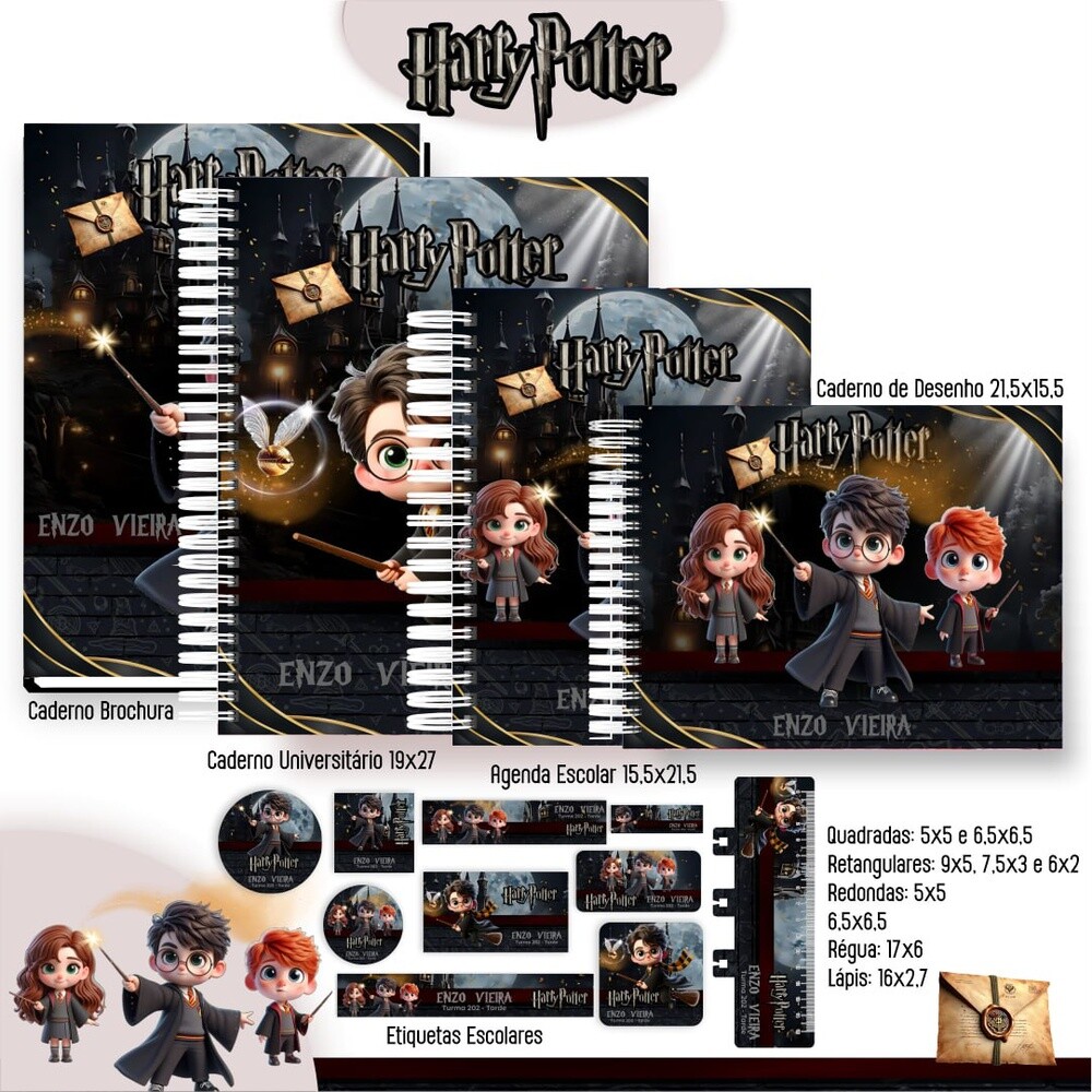 Kit Digital Etiqueta escolar para imprimir  Harry Potter V4 EE