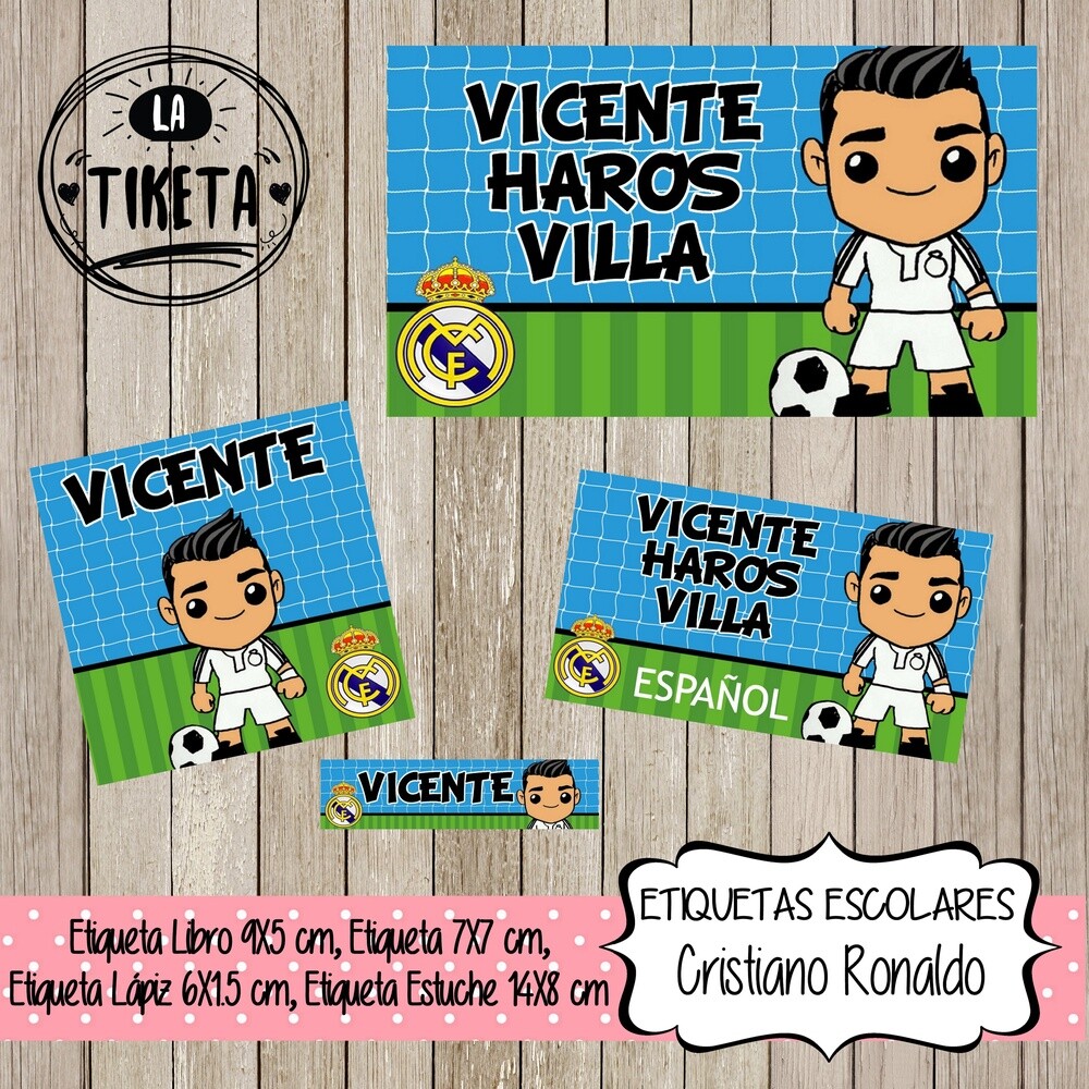 Kit Digital Etiqueta escolar para imprimir V18 CR7 EEFutebol