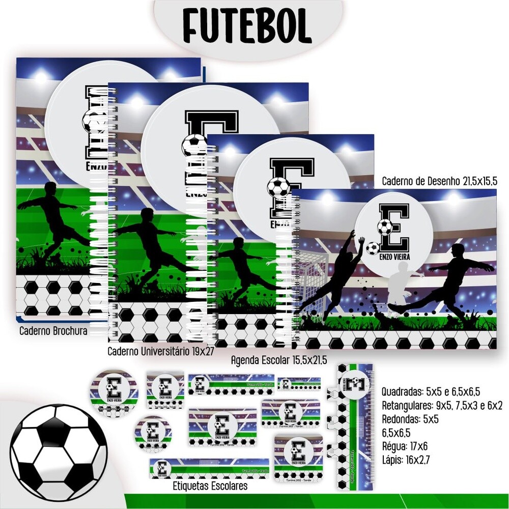 Kit Digital Etiqueta escolar para imprimir V4 EEFutebol