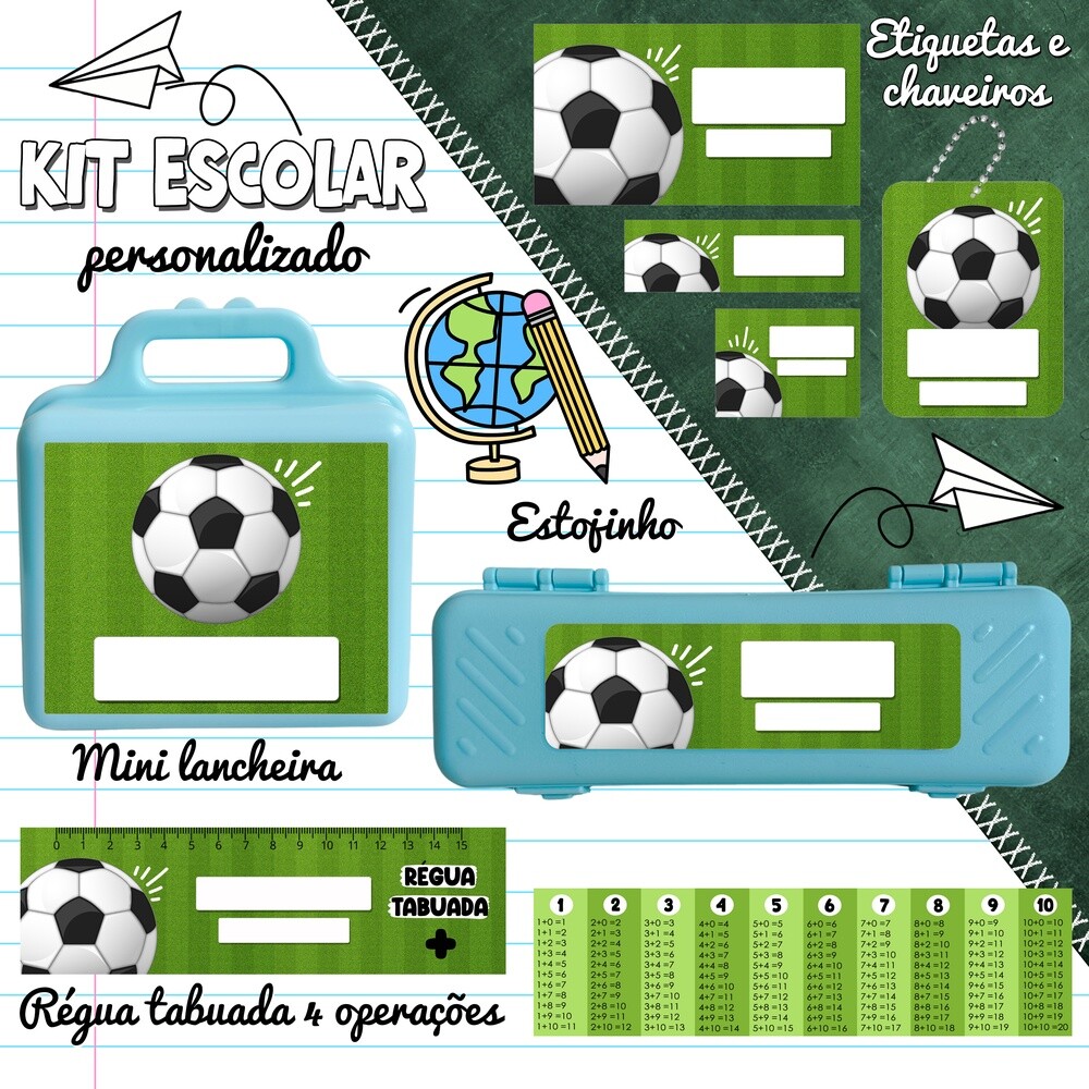 Kit Digital Etiqueta escolar para imprimir V5 EEFutebol